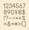 set - numbers and other symbols retro typography vector image