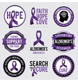 alzheimers badges vector image vector image