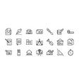 architecture construction tools icons set line vector image