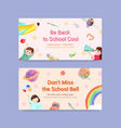back to school and education concept with twitter vector image