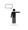 man black icon and speech bubble vector image
