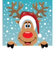 rudolph deer holding blank paper vector image vector image