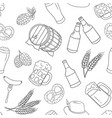 seamless pattern with mug of beer bottle vector image