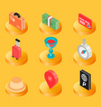 traveling color isometric icons vector image