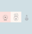 witch and magic symbols with crystal ball magic vector image vector image