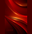 abstract red shapes with golden light effect vector image vector image