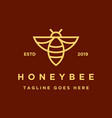 monoline honey bee logo vector image