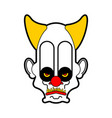 scary clown evil head terrible eyes vector image