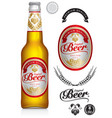 beer label neck on clear glass bottle vector image vector image