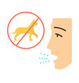 cat allergy flat design long shadow color icon vector image
