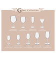 Cocktail and wine glasses diagram Royalty Free Vector Image