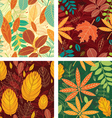 seamless pattern with autumn leaves vector image vector image