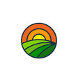 sunset farm logo icon design vector image