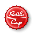 beer cap red bottle mock up template vector image