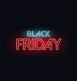 black friday neon text vector image
