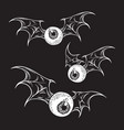 monster flying eyeballs with creepy demon wings vector image