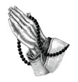 praying hand drawing vintage clip art isolated vector image