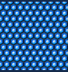 seamless pattern of isometric blue cubes vector image vector image