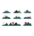 set of mountain on white background easy editable vector image vector image