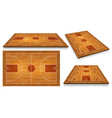 set perspective basketball court floor with line vector image