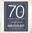 70 years anniversary background vector image