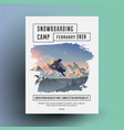 snowboarding camp flyer or poster design template vector image