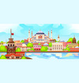 view of istanbul and its buildings landmarks vector image