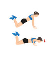 Modified knee push ups exercise Royalty Free Vector Image