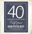 40 years anniversary background vector image