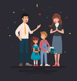 happy family father mother and children vector image vector image
