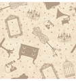 seamless old cardboard texture with furniture vector image vector image