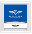 letter c pin map wing logo design concept vector image vector image