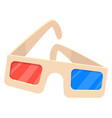 3d cinema glasses icon color movie cartoon symbol vector image