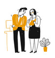 businessman or employee and colleague talk about vector image vector image
