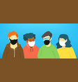 different people with mask pack pandemic vector image vector image