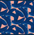 indigo blue palm leaves dense bold seamless vector image