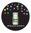 pharmaceutical bottle with trace elements vector image