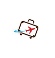 creative suitcase travel airplane symbol vector image