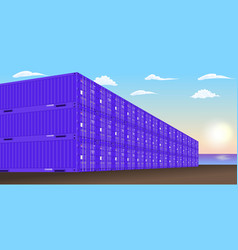 Cargo container ship side view freight Royalty Free Vector