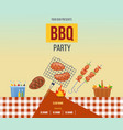 summer picnic on fresh air advertising poster bbq vector image