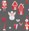 nice watercolor christmas pattern vector image