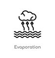 outline evaporation icon isolated black simple vector image