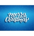 merry christmas 3d text on blue background vector image