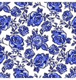 pattern blue rose branch vector image
