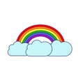 rainbow and clouds on white background vector image vector image