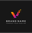 v letter pixel motion logo design vector image vector image