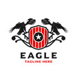 eagle shield logo design template vector image vector image