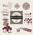 set of wine and drink design elements vector image