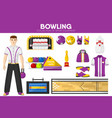 bowling sport equipment bowler player garment vector image