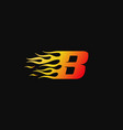 letter b burning flame logo design template vector image